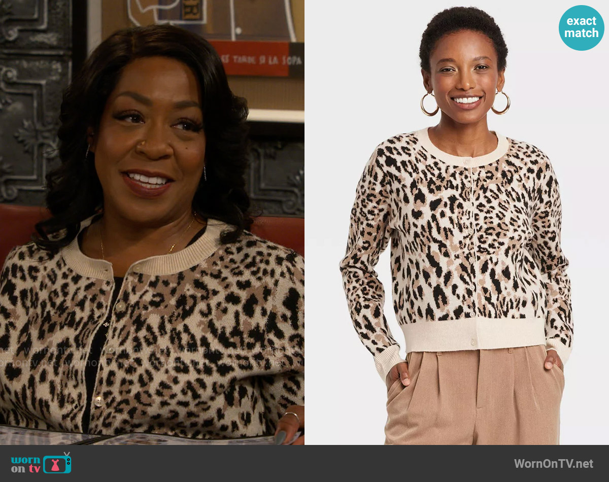 WornOnTV: Tina's leopard print cardigan on The Neighborhood