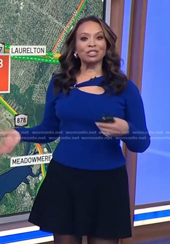 Adelle’s blue cutout sweater on Today