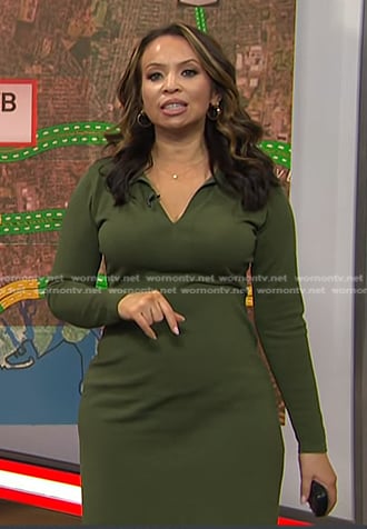 Adelle’s green collared sweater dress on Today