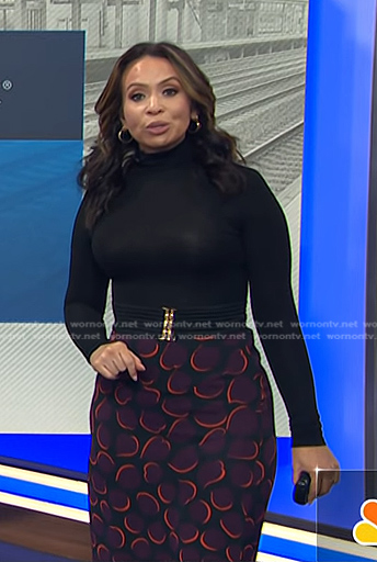 Adelle’s purple print skirt on Today