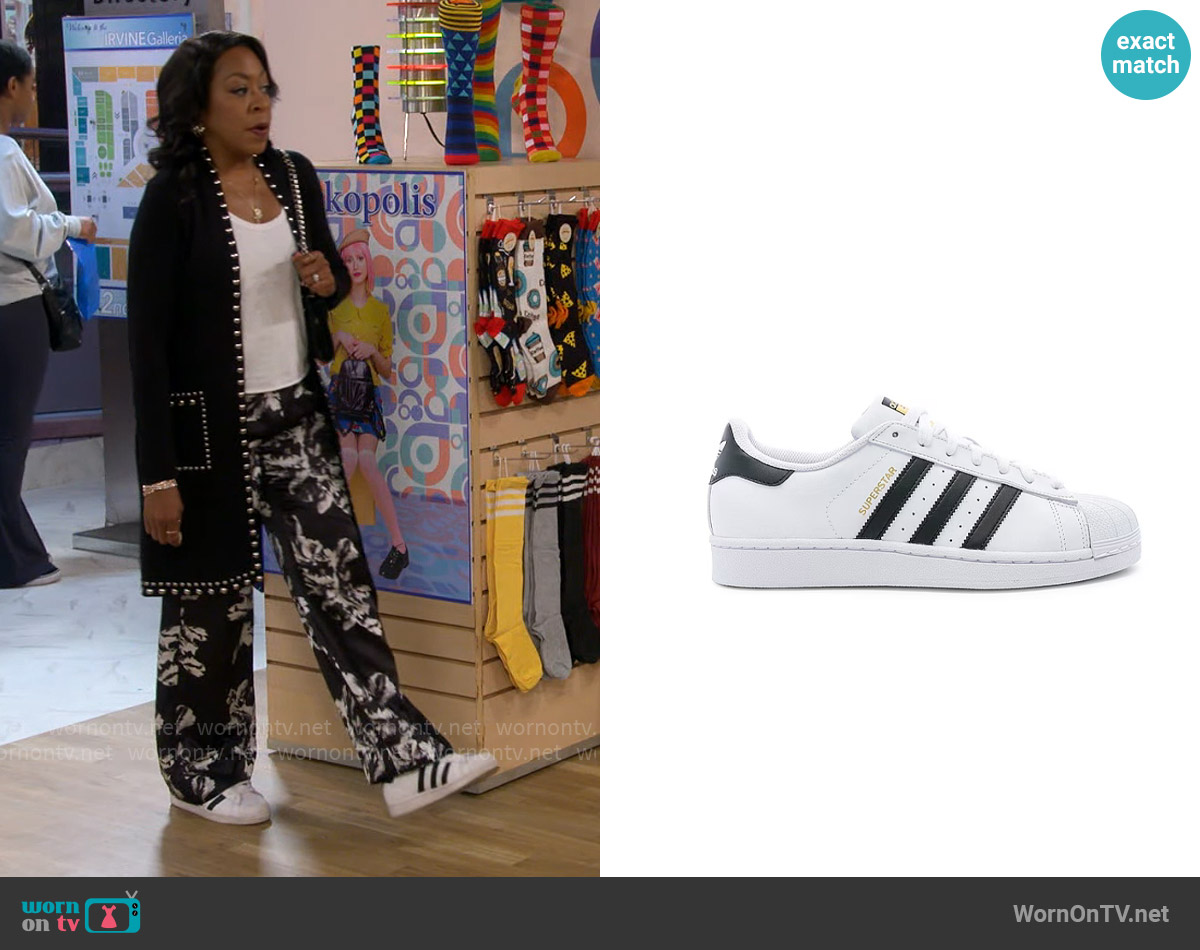 Adidas Superstar Sneakers worn by Tina Butler (Tichina Arnold) on The Neighborhood