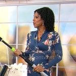 Adriana Diaz’s teal floral long sleeved dress on CBS Mornings