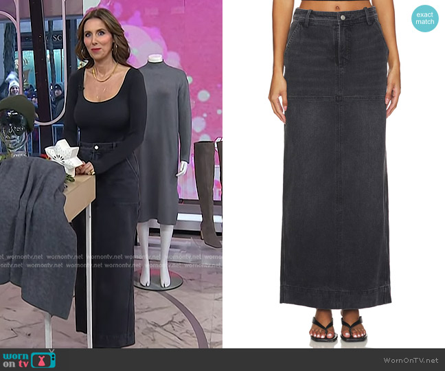 A.L.C. Hunter Skirt in Washed Black worn by Sarah Eggenberger on Today