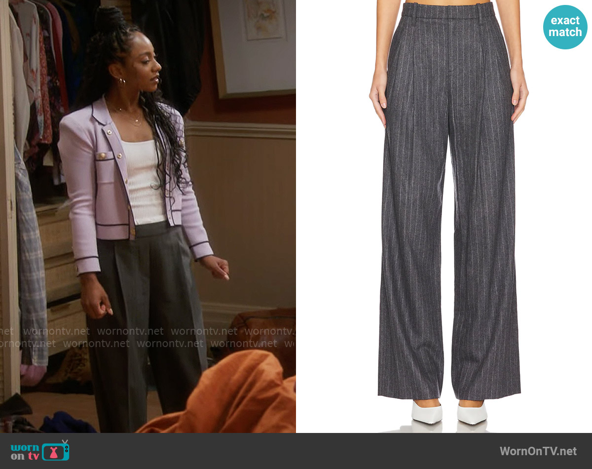 A.L.C. Charles Trousers in Grey Melange worn by Nina (Tetona Jackson) on Poppas House