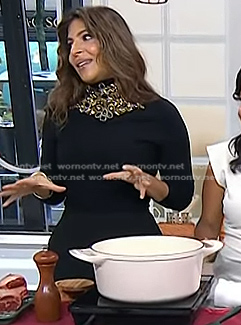 Aliya LeeKong’s black embellished turtleneck sweater on Today