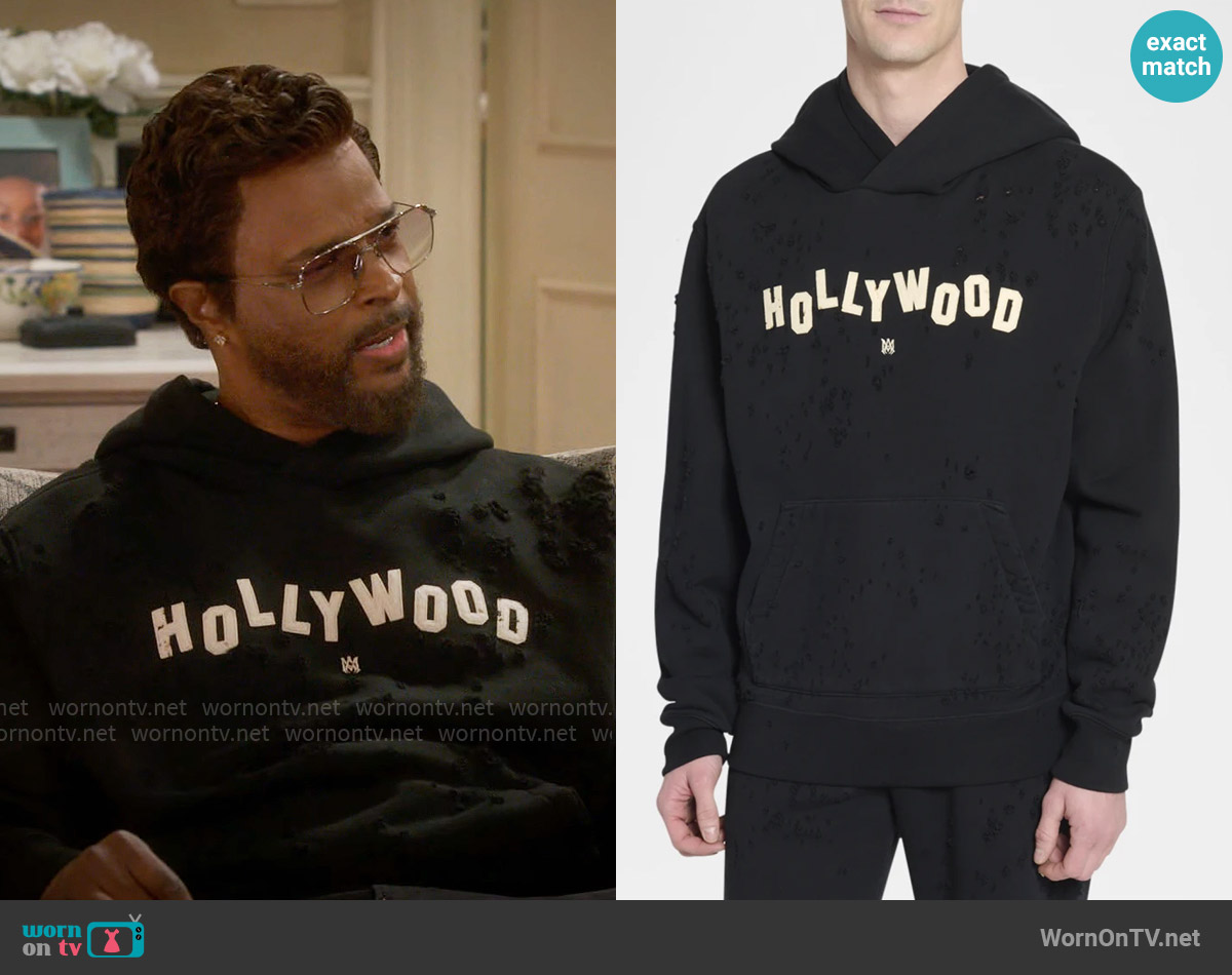 Amiri Hollywood Shotgun Hoodie worn by Poppa (Damon Wayans) on Poppas House