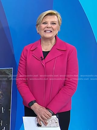 Anne’s pink moto jacket on Today
