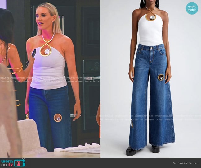 Area Crystal Eyelet Halter Top worn by Whitney Rose on The Real Housewives of Salt Lake City