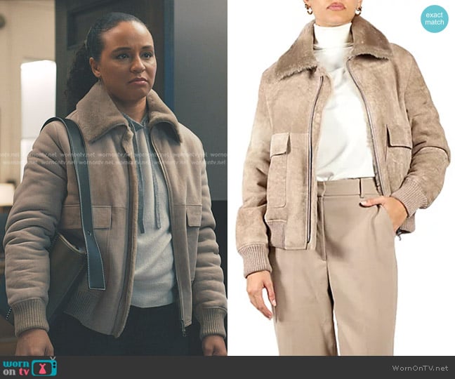 Artico Merinillo Shearling Bomber Jacket in Cachemire worn by Kaya Blanke (Carra Patterson) on Elsbeth