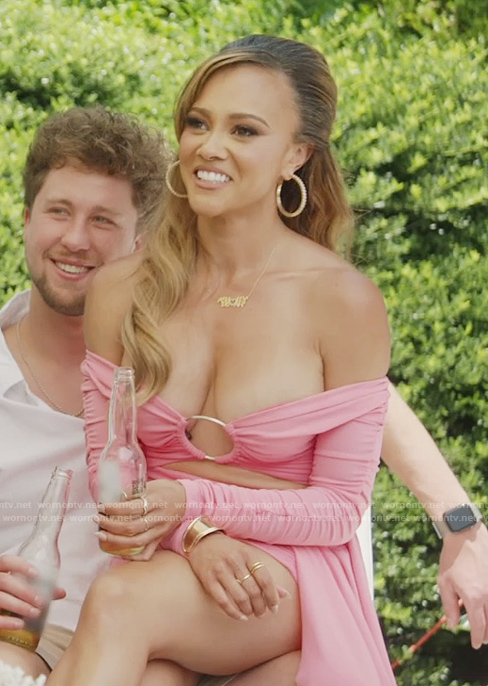 Ashley’s pink ring detail dress on The Real Housewives of Potomac