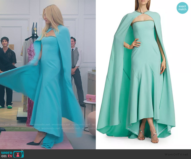 Atelier Prabal Gurung Charlotte Beaded-Trim High-Low Dress worn by Paris Hilton on Paris and Nicole The Encore