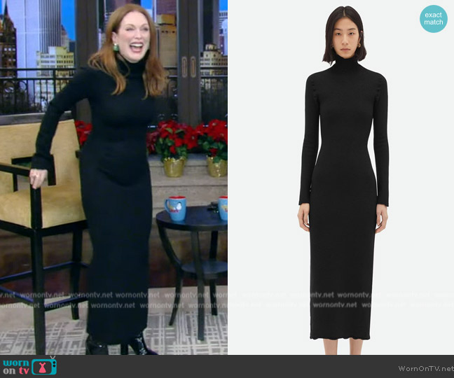 Bottega Veneta Knitted wool maxi dress worn by Julianne Moore on Live with Kelly and Mark