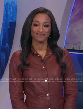 Brittany’s red leather shirtdress on Good Morning America