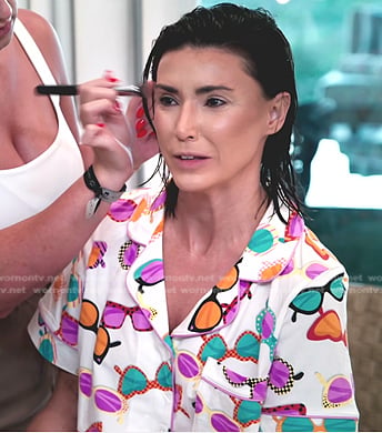 Bronwyn’s sunglasses print pajamas on The Real Housewives of Salt Lake City