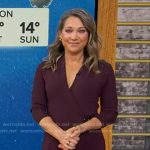 Ginger’s brown wrap dress on Good Morning America
