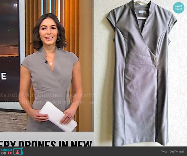 Calvin Klein Cap Sleeve Dress worn by Ali Bauman on CBS Mornings