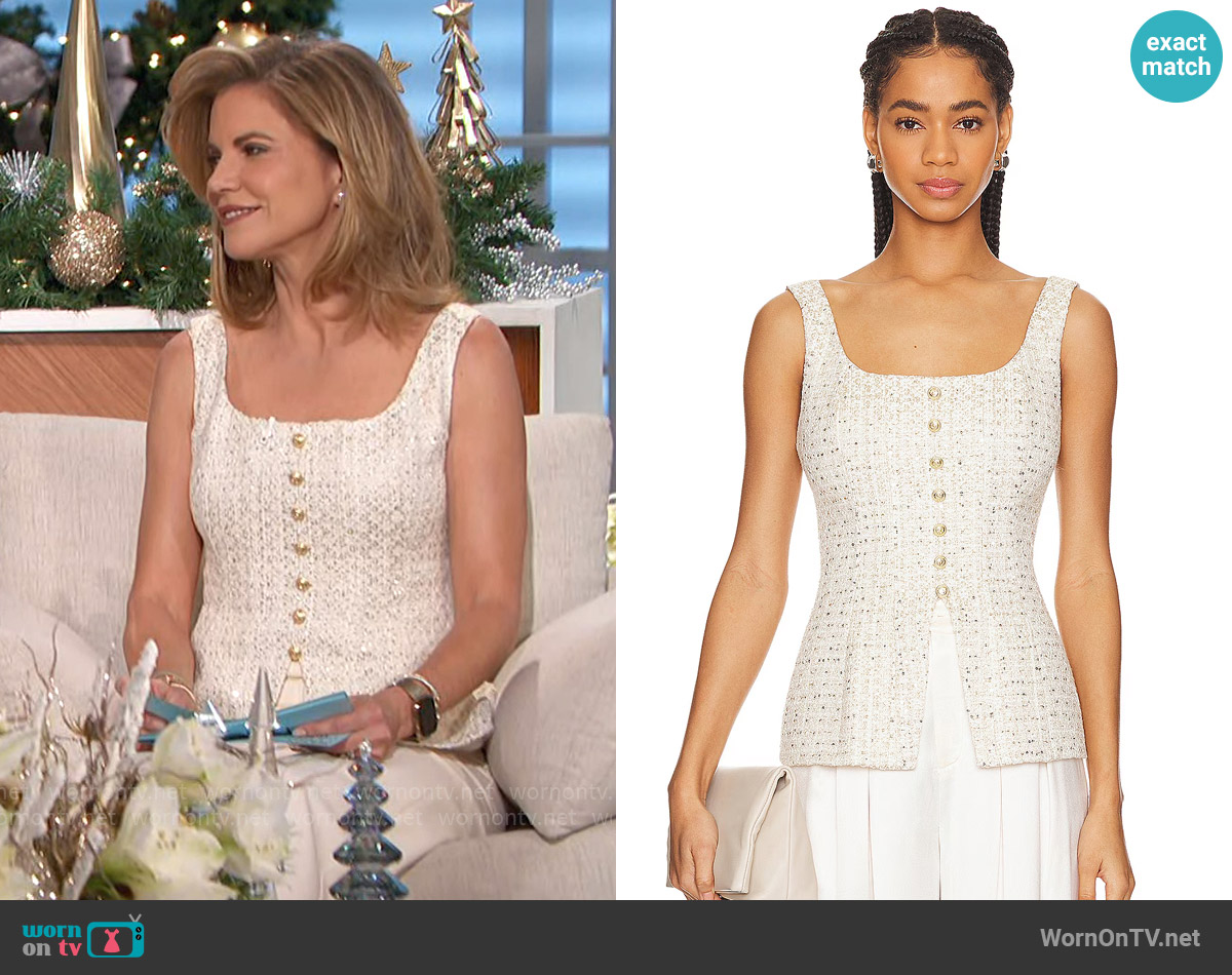 Cami NYC Rosita Top in Gold Fleck worn by Natalie Morales on The Talk