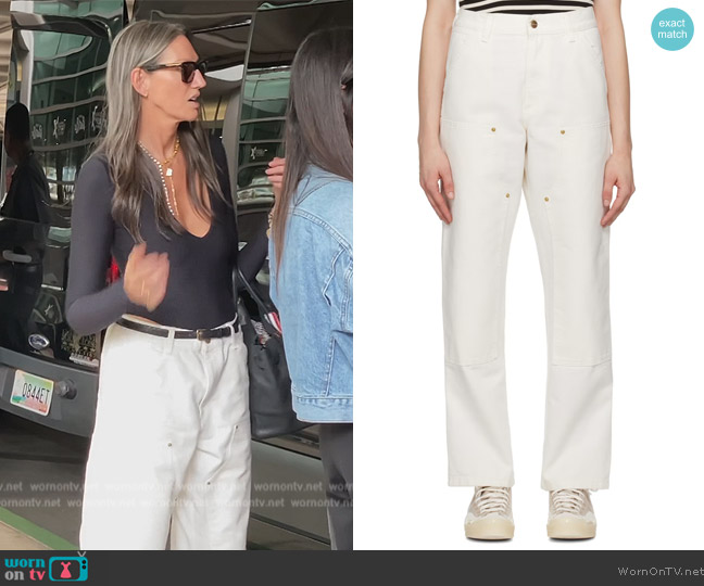 Carhartt White Double Knee Trousers worn by Jenna Lyons on The Real Housewives of New York City