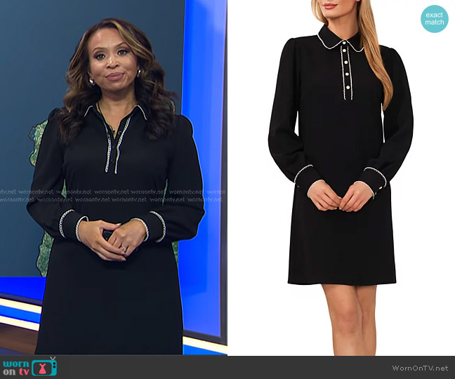 Cece Rhinestone-Embellished Collared Mini Dress worn by Adelle Caballero on Today