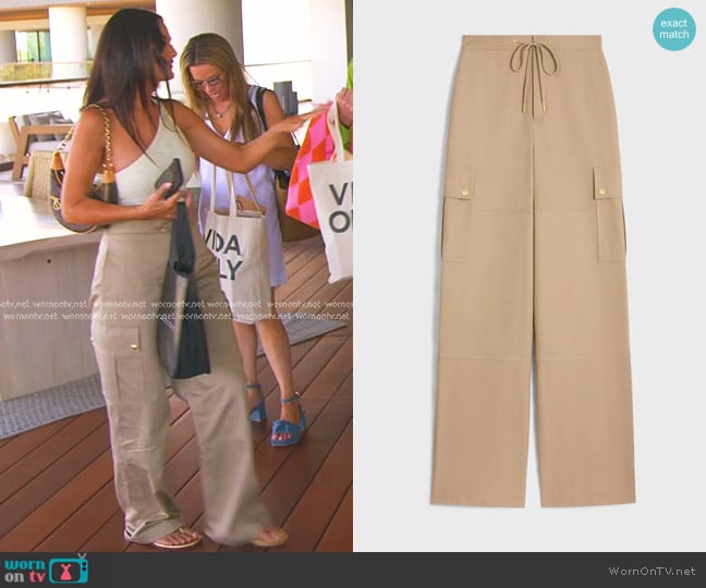 Celine Cargo Pants in cotton twill worn by Lisa Barlow on The Real Housewives of Salt Lake City