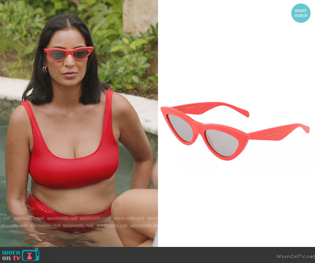 Celine Cat Eye Acetate Sunglasses worn by Jessel Taank on The Real Housewives of New York City
