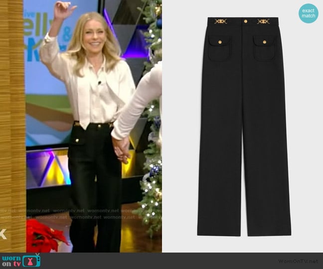Celine Pants with Gourmettes in Mohair Wool worn by Kelly Ripa on Live with Kelly and Mark