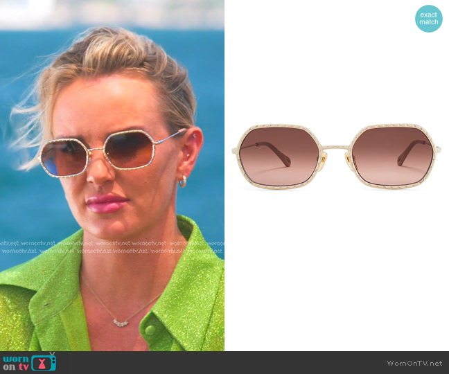 Chloe Scalloped Oval Sunglasses worn by Whitney Rose on The Real Housewives of Salt Lake City