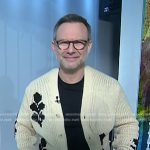 Christian Slater’s ivory knit cardigan on Today