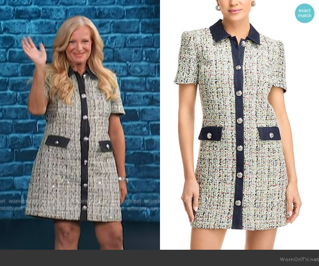 Cinq a Sept Anya Bouclé Pammy Dress worn by Alison Triessl on Access Hollywood