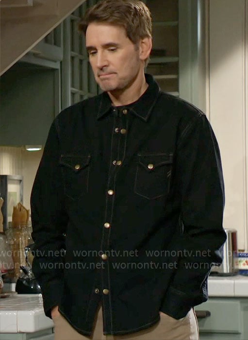 Cole’s black denim shirt on The Young and the Restless