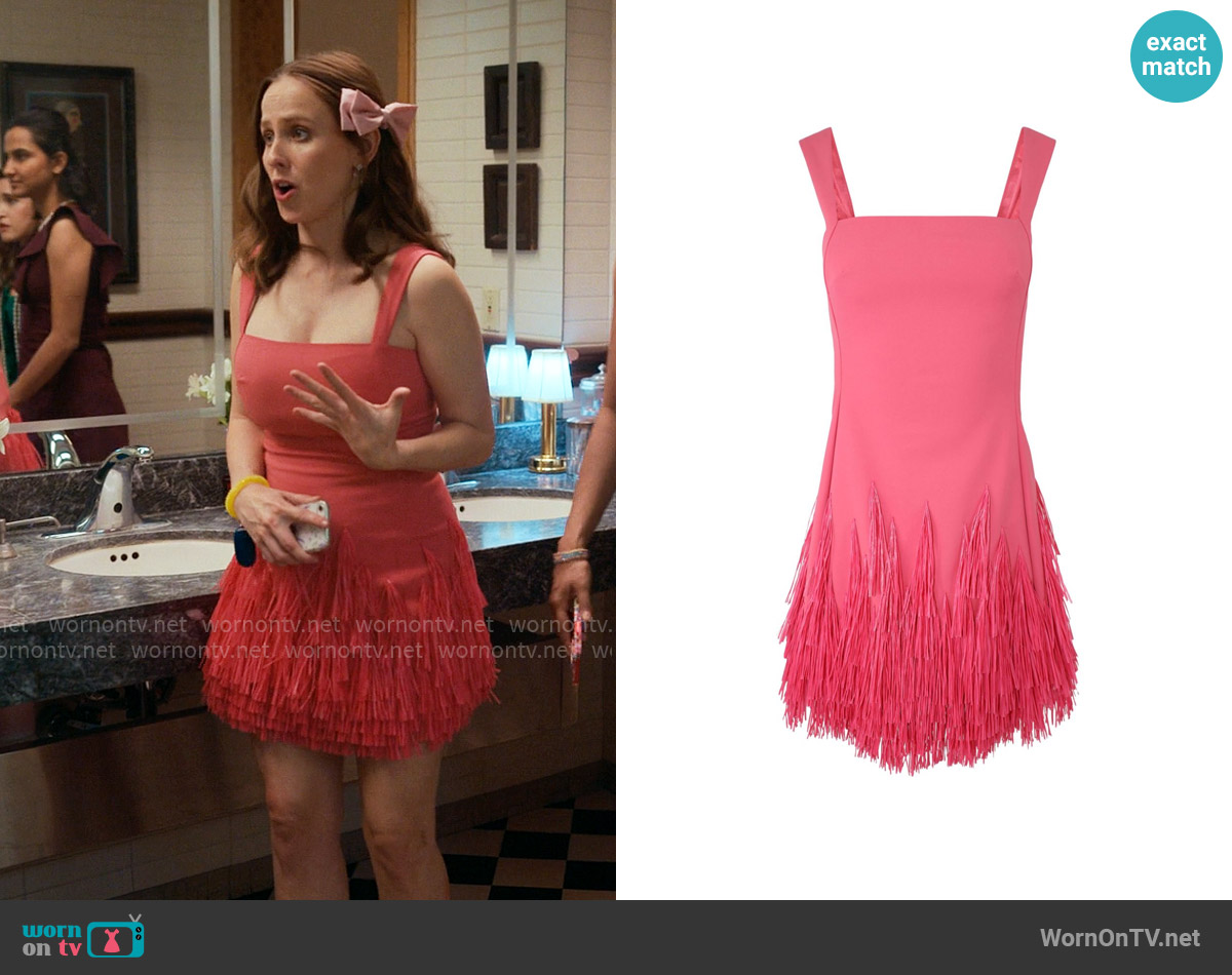 Cult Gaia Seraphina fringed-detail minidress worn by Kimberly Finkle (Pauline Chalamet) on The Sex Lives of College Girls