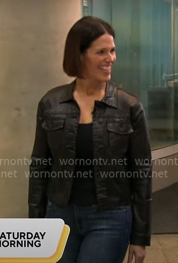 Dana’s leather trucker jacket on CBS Mornings