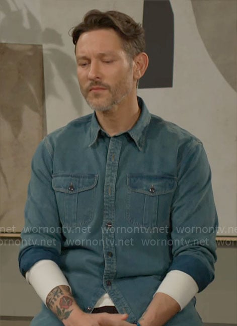 Daniel’s denim shirt on The Young and the Restless