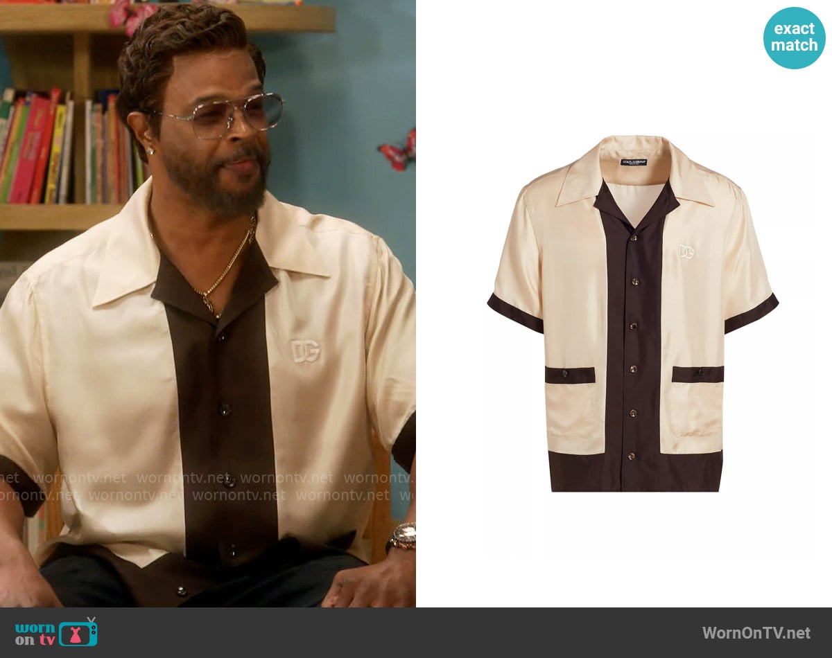 Dolce & Gabbana Silk Camp Shirt in Tortora worn by Poppa (Damon Wayans) on Poppas House