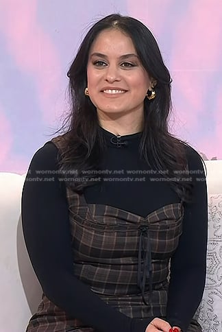 Donna’s brown plaid mini dress on Today