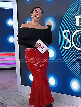Donna’s red leather fishtail skirt on Today