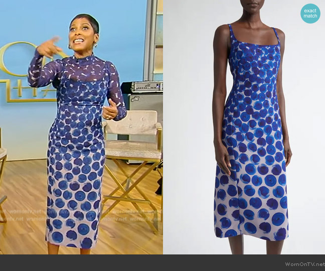 Dries Van Noten Debano Abstract Printed Midi Dress worn by Tamron Hall on Tamron Hall Show