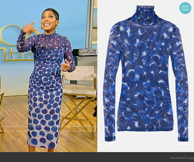Dries Van Noten Hoyser Printed Turtleneck worn by Tamron Hall on Tamron Hall Show