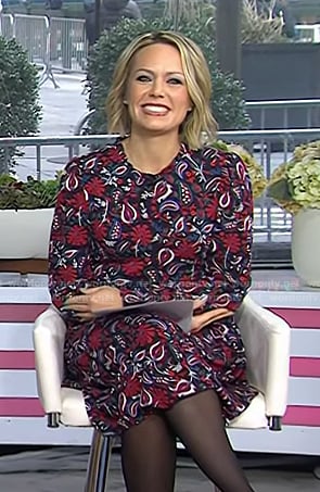 Dylan’s black paisley print dress on Today