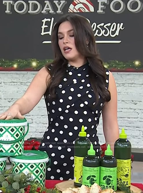 Elena Besser’s black polka dot dress on Today