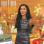 Elizabeth Werner’s metallic chevron striped dress on CBS Mornings