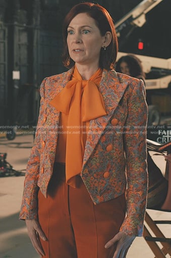 Elsbeth’s orange floral blazer on Elsbeth