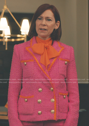Elsbeth’s pink tweed blazer on Elsbeth