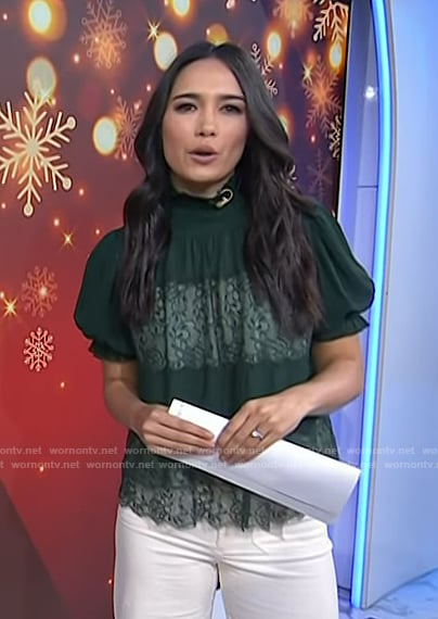 Emilie’s green lace top on Today