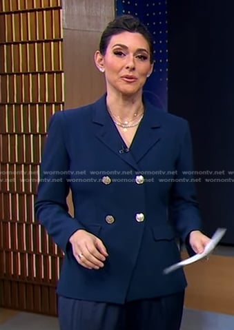 Erielle’s navy double breasted blazer on Good Morning America