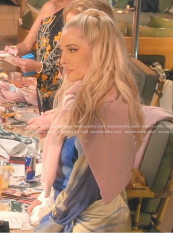 Erika’s tie dye silk shirtdress on The Real Housewives of Beverly Hills