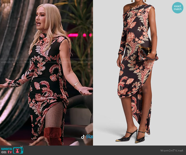 Etro Printed Jersey Dress worn by Gwen Stefani on The Voice