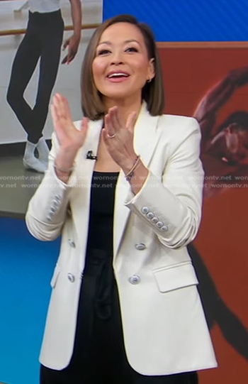 Eva’s ivory double breasted blazer on Good Morning America