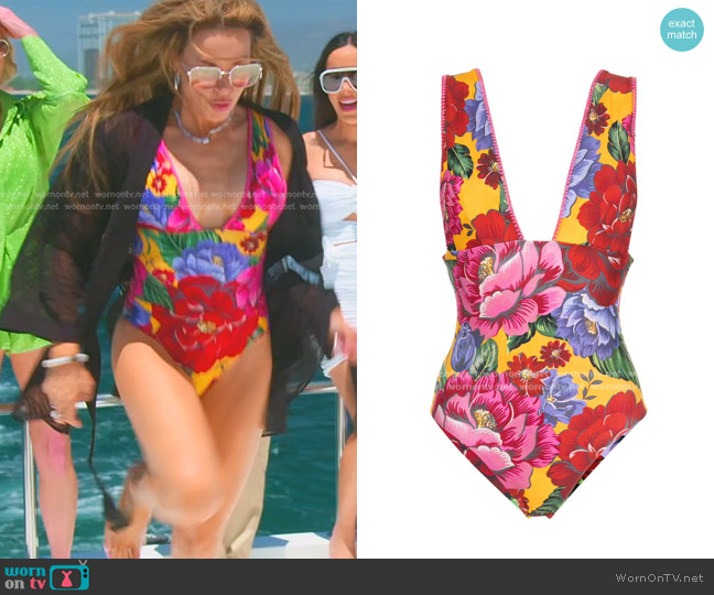Farm Rio Winter Chita One Piece Swimsuit worn by Britani Bateman on The Real Housewives of Salt Lake City