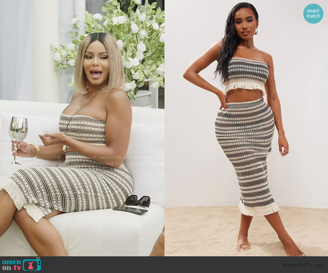 Fashion Nova Mornings In Tulum Cover Up Skirt Set worn by Mia Thornton on The Real Housewives of Potomac
